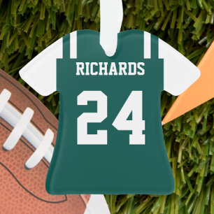 Football Green & White Jersey Ornement