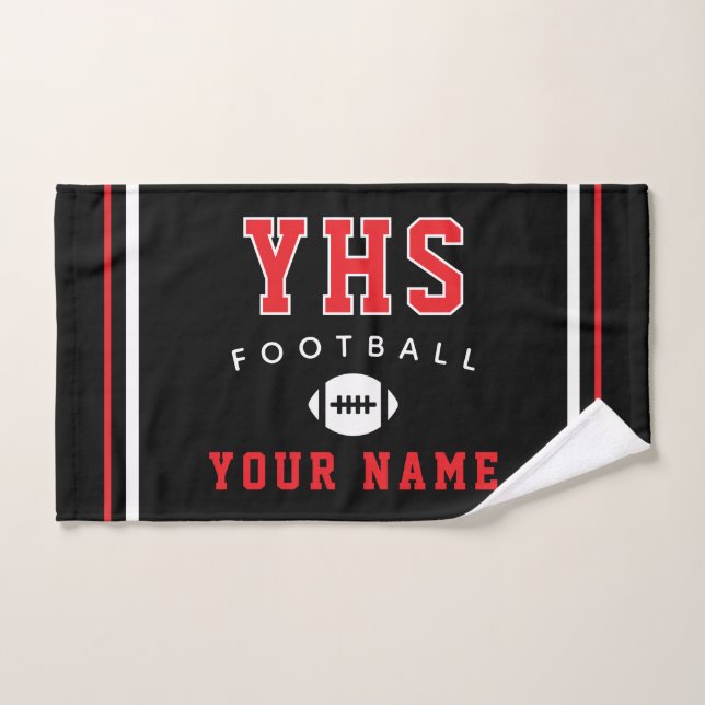 Football Icon, Custom Name & School, Team Gift (Serviette à main)