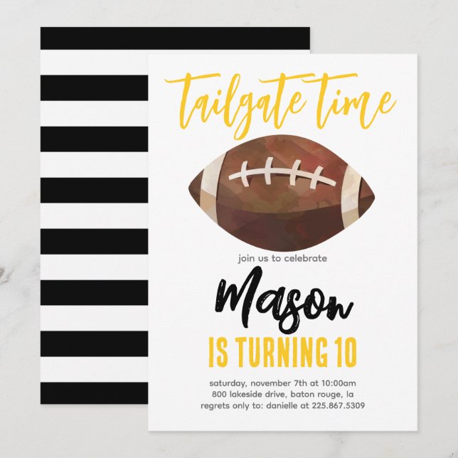 Football Invitation (Devant / Derrière)