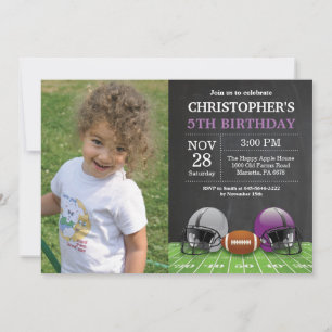 Football Invitation Anniversaire Fête Violet