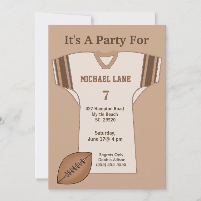 Football Jersey Invitation Anniversaire (Devant)