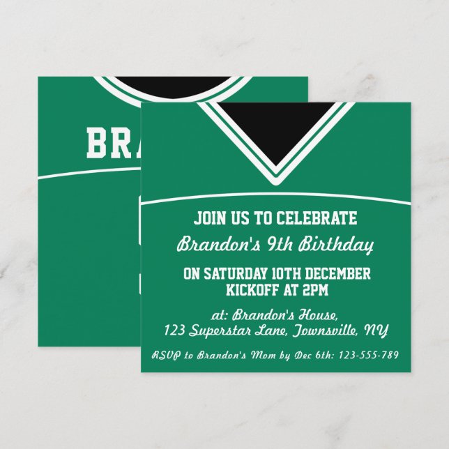 Football Jersey Invitation de la fête à thème, LAX (Devant / Derrière)