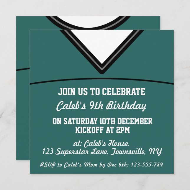 Football Jersey Invitation de la fête à thème, LAX (Devant / Derrière)