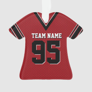 Football Jersey Rouge et noir Uniforme avec nombre