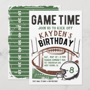 Football Jeu Heure Anniversaire Invitation