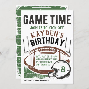 Football Jeu Heure Anniversaire Invitation