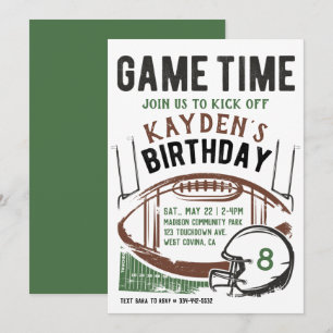 Football Jeu Heure Anniversaire Invitation