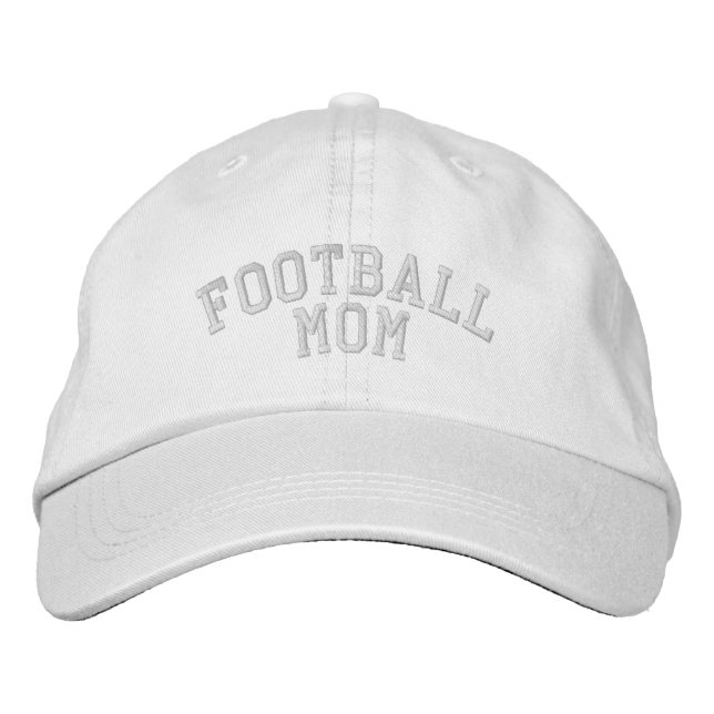Football Maman brodée Casquette de baseball blanc (Devant)
