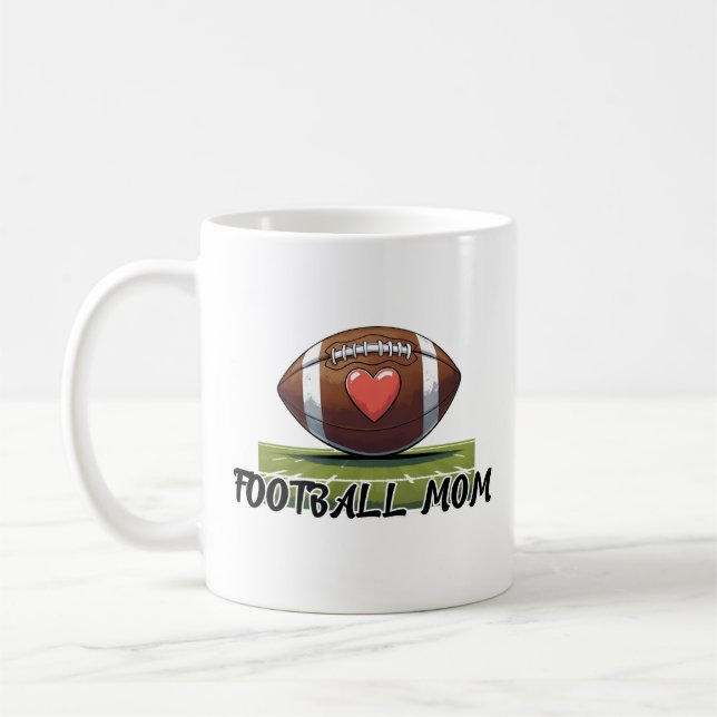 Football Mom Ceramic Mug | Perfect Gift for Sports (Gauche)