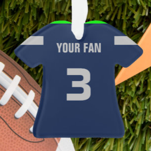 Football Navy, Green & Grey Jersey Ornement