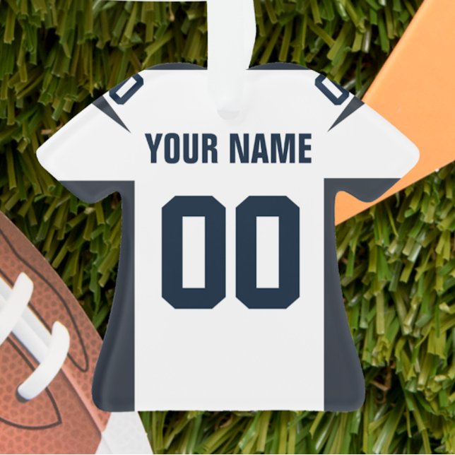 Football Navy, Red & White Jersey Ornement (Créateur téléchargé)