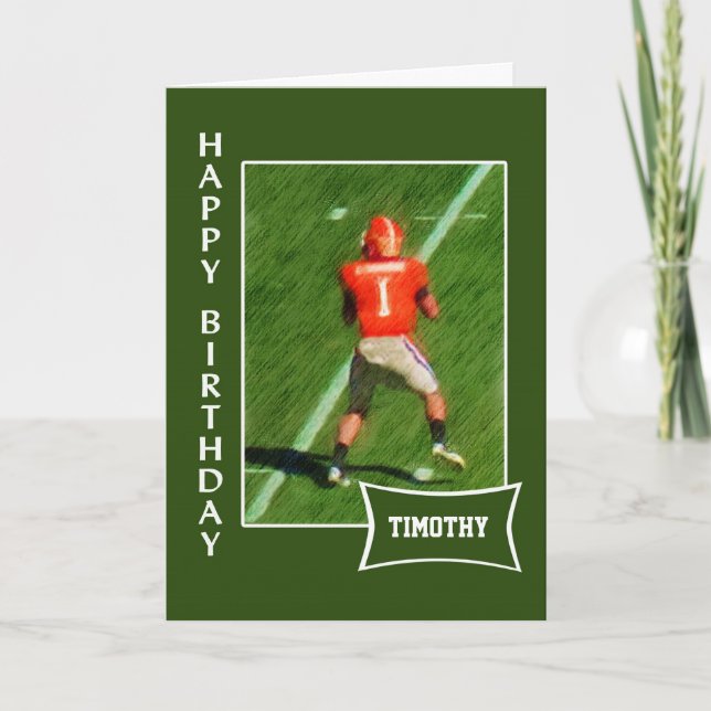 Football - Nom personnalisé Carte d'anniversaire (Devant)