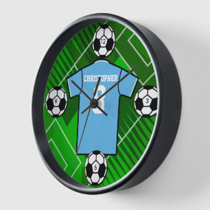 Football personnalisé Soccer Jersey horloge murale