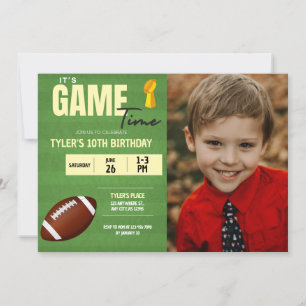 Football Photo Anniversaire Fête Invitation