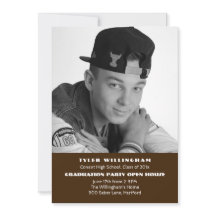 Football Photo Graduation Party Faire-part