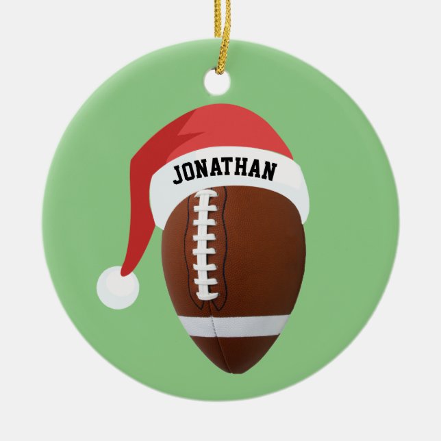 Football Santa Hat Ornement (Devant)