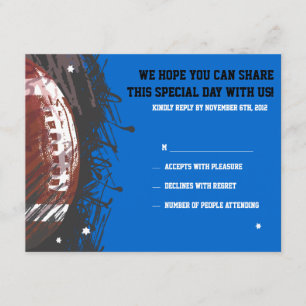 Football Splatter Bar Mitzvah Carte de réponse