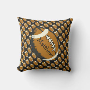 Football Sports Brown et Black Coussin extérieur