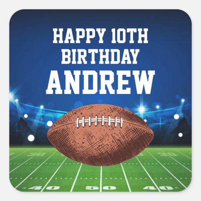 Football Sports Happy Birthday Stickers (Devant)