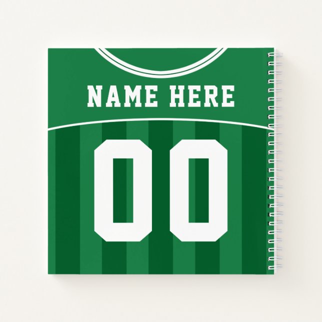 Football sur mesure Football Green Jersey Carnet (Dos)