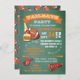 Football Tailgate Party Invitation de tableau de b