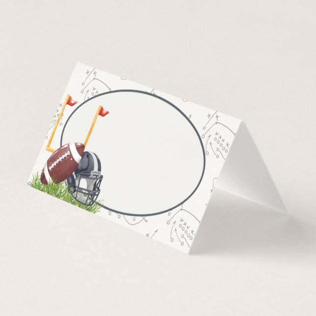 Football Tailgate Touchdown Buffet Cartes de Place (Front)