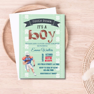 Football Thème Baby shower Invitation