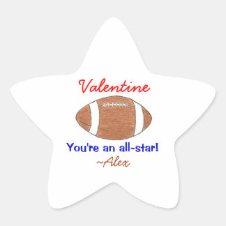 Football valentine autocollant - personnalisé