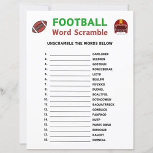 Football Word Scramble Jeu