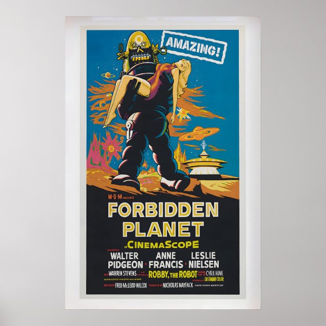 Forbidden Planet Poster  Vintage Movie Poster 1 (Devant)