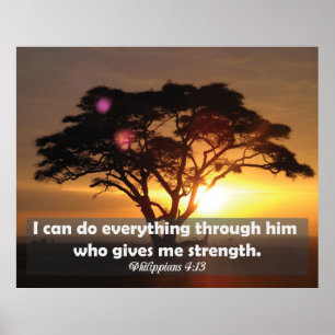 Force Bible Verse Philippians 4:13 Poster