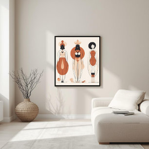 Force Silencieuse – Art mural abstrait féminin