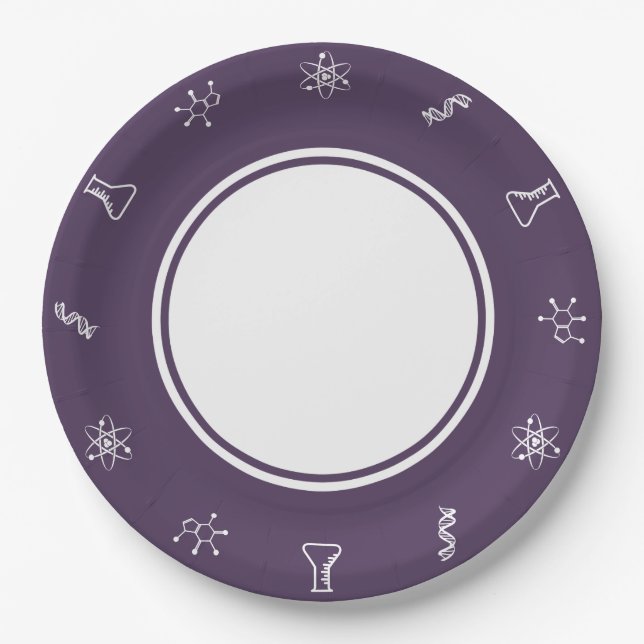 Forces Attractives sur Assiette en Papier Violet (Devant)