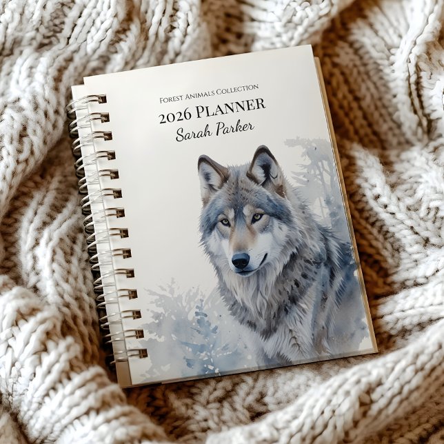 Forest Animals Personalized 2026 Planner (2026-Forest-Animals-Planner-Weekly-Monthly-Woodland-Calendar-Organizer-For-Home-School-Office.)