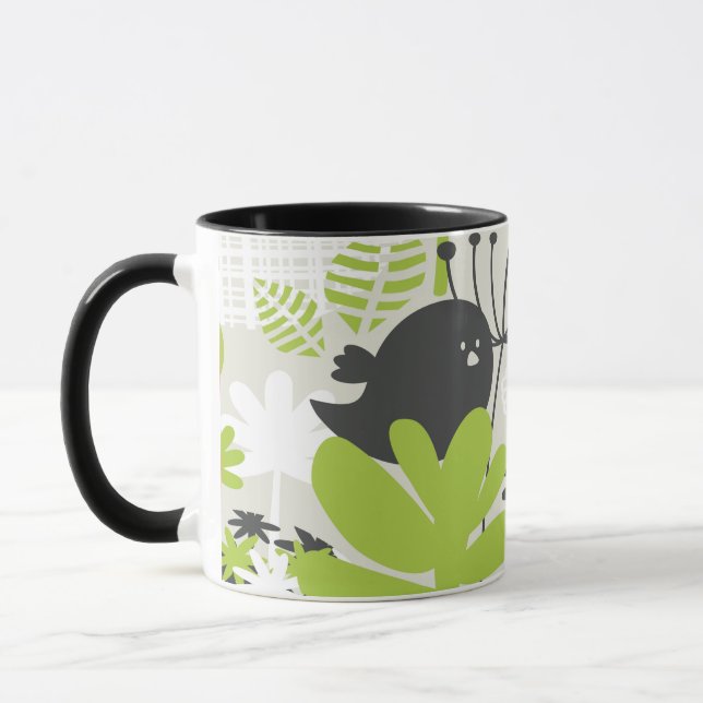 Forest Bird in Green Garden Mug (Gauche)
