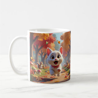 Forest Chase: Running Cat Mug