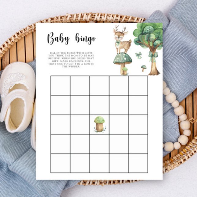 Forest Deer - jeu de bingo Baby shower (Créateur téléchargé)