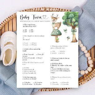 Forest Deer - Trivia pour bébés Jeu baby shower