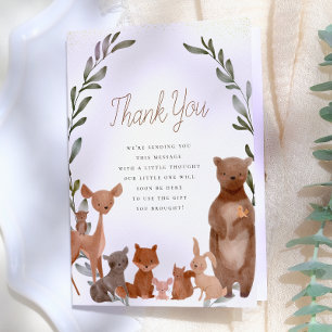 Forest Friends Baby shower de bois Merci