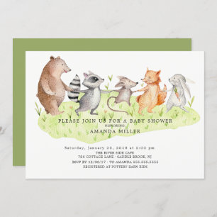 Forest Friends Woodland Baby shower Invitation