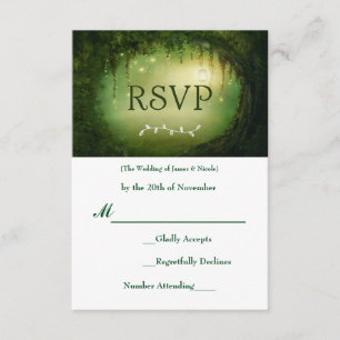 Forest Green enchanté épousant la carte de réponse