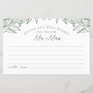 Forest Green Simple Conseils & Voeux pour M. & Mme