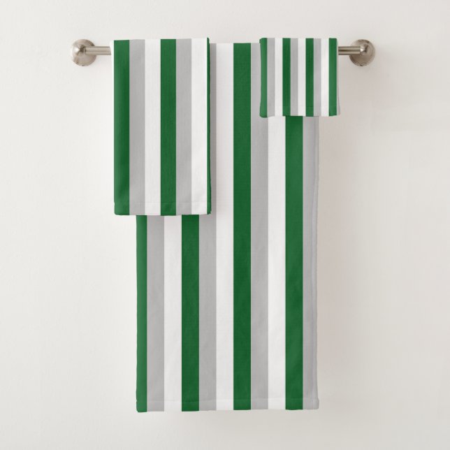 Forest Green vertical, argent et rayures blanches (En situation)