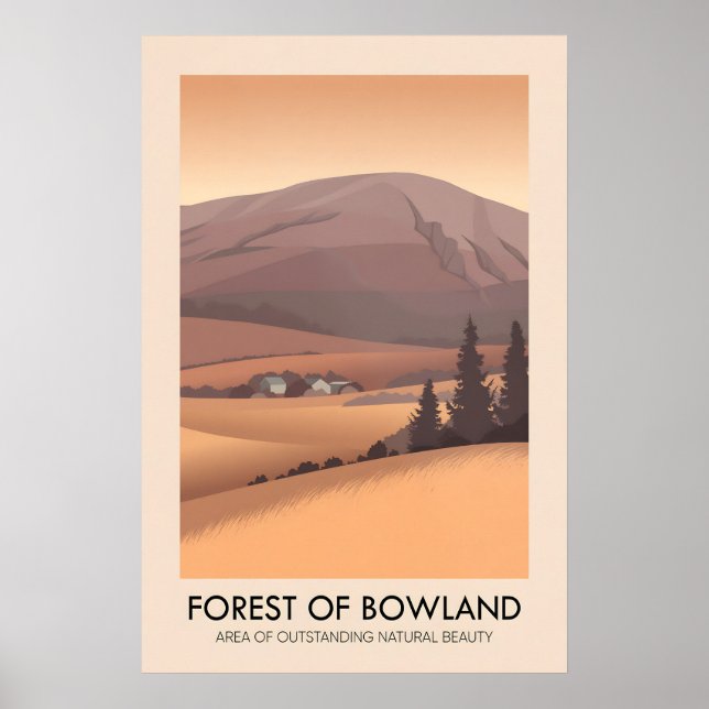 Forest of Bowland AONB Travel Poster (Devant)