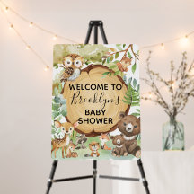 Forest Woodland Animal Baby shower de bienvenue Co