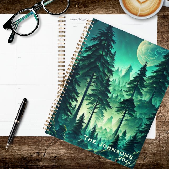 Forêt à l'aquarelle avec pleine lune (Créateur téléchargé)