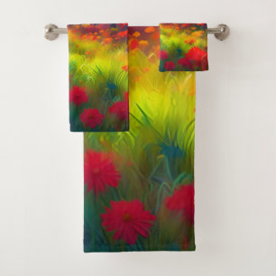 Forêt avec des arbres et des fleurs colorés