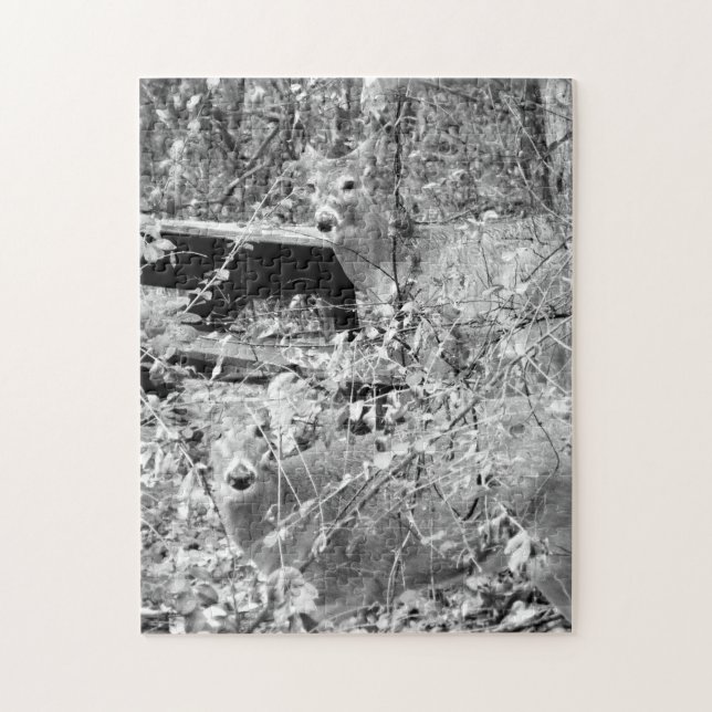 Forêt avec Puzzle de cerf blanc (Vertical)