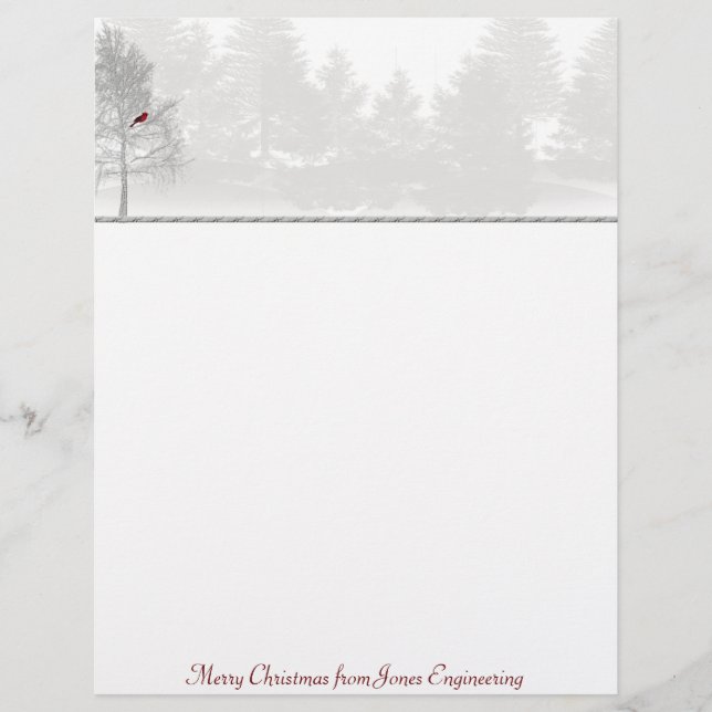 Forêt Blanche enneigée avec Cardinal Rouge (Devant)