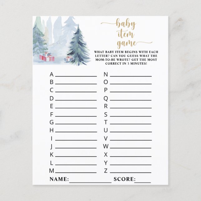 Forêt bleue d'hiver \ Baby Item Game (Devant)